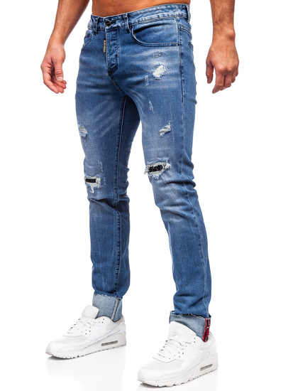 Homme Pantalon en jean slim fit Bleu Bolf MP0126B