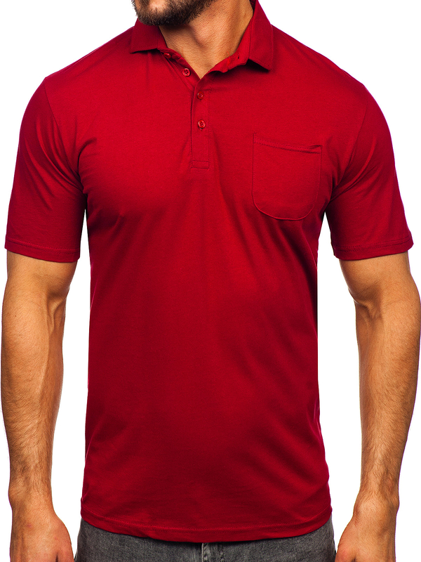 Polo en coton pour homme bordeaux Bolf 143006