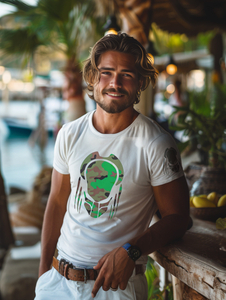 T-shirt blanc en coton imprimé pour homme Bolf 192379A2