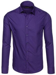 Chemise élégante violette à manches longues pour homme Bolf 1703