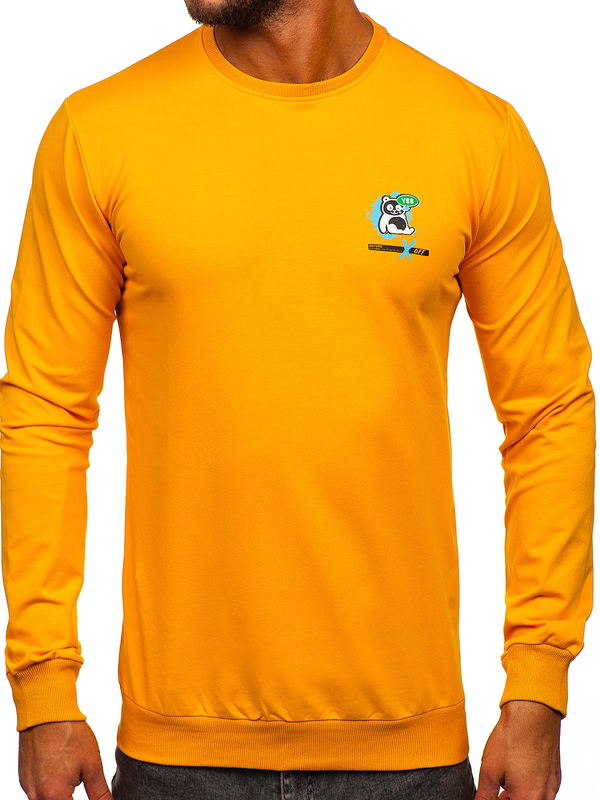 Homme Sweat-shirt imprimé Orange Bolf 8744