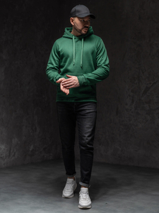 Homme Sweat-shirt kangourou à capuche Vert foncé Bolf 2009A1