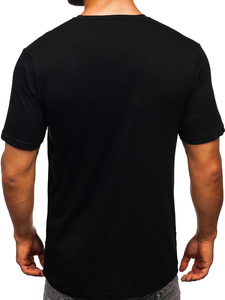 T-shirt homme en coton noir avec imprimé Bolf 14749