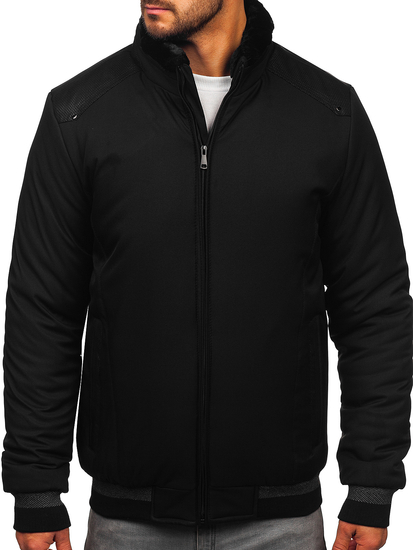 Homme Blouson d'hiver avec fourrure Noir Bolf 22M333