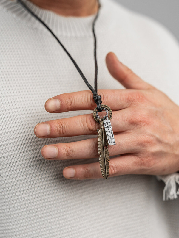 Homme Collier à lanières Noir Bolf TT7126