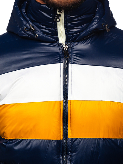 Blouson d'hiver matelassé pour homme bleu foncé Bolf 6592