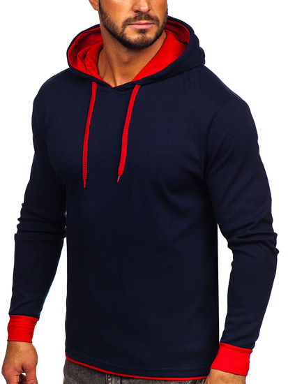 Sweat-shirt à capuche pour homme bleu foncé Bolf 146312