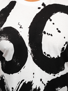 T-shirt homme blanc avec imprimé Bolf 0303