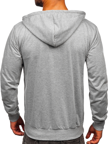 Sweat-shirt avec fermeture à capuche pour homme gris Bolf B025