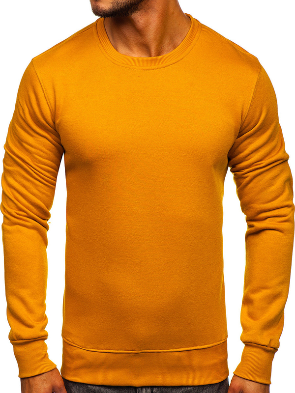 Sweat-shirt pour homme sans capuche camel Bolf 2001