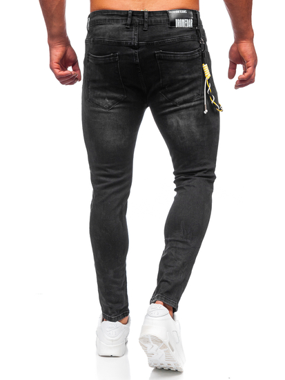 Pantalon en jean regular fit pour homme noir Bolf TF098