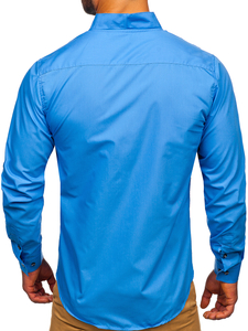 Chemise à manche longue pour homme bleue Bolf 5720