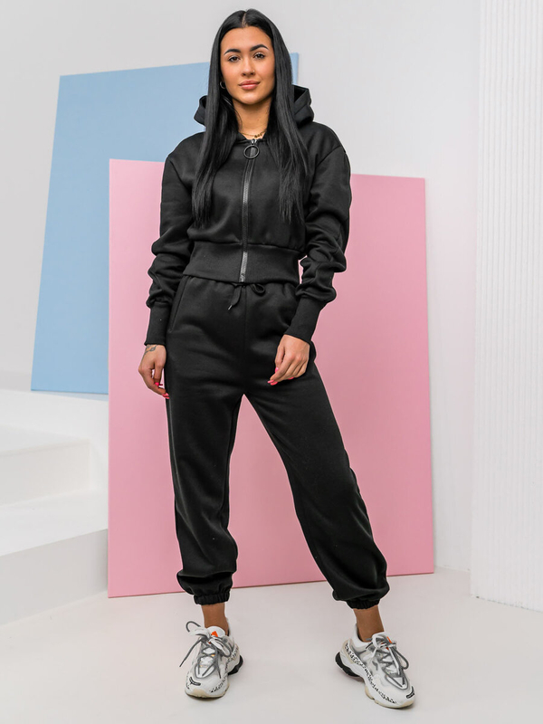 Ensemble de survêtement deux pièces pour femme noir Bolf 8C79