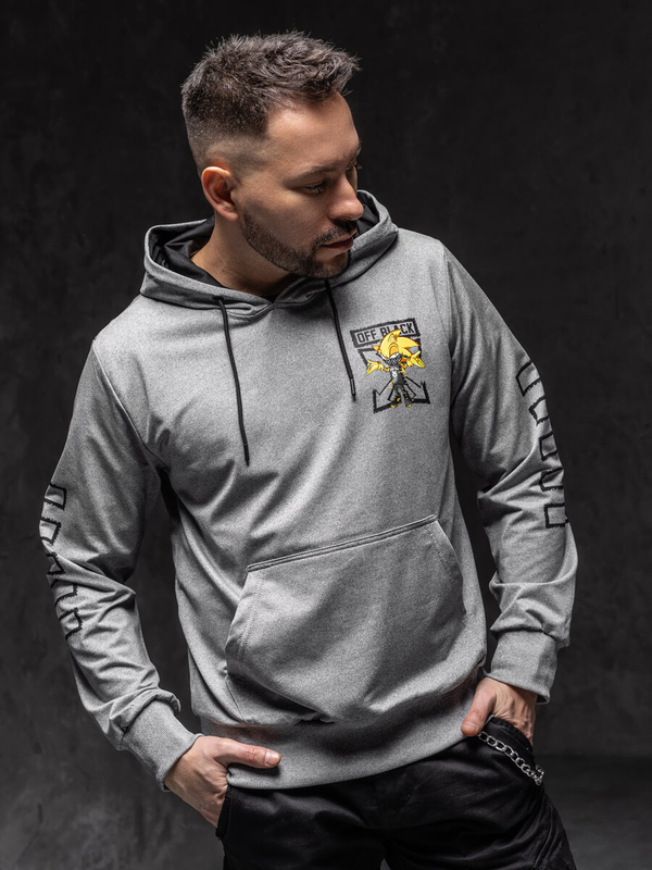 Homme Sweat-shirt à capuche imprimé Gris Bolf HM611A1