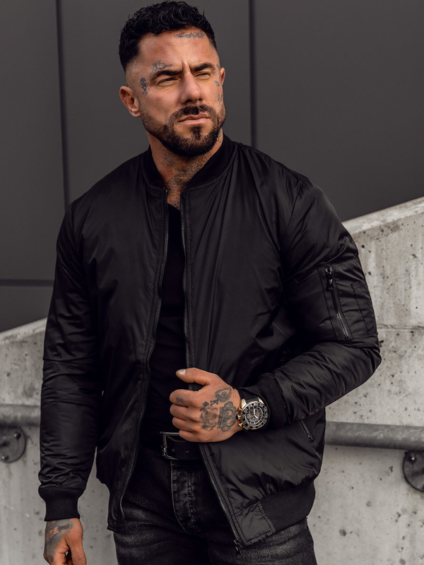 Blouson bomber de transition pour homme noir Bolf AK95A