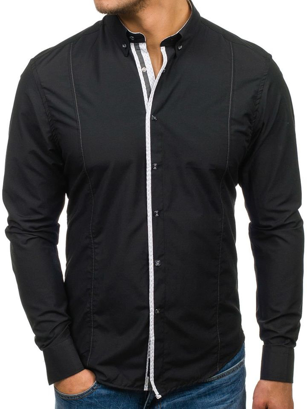 La veste élégante avec manches longues pour homme noire Bolf 7722