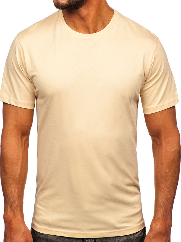 Tee-shirt en coton pour homme beige Bolf 0001