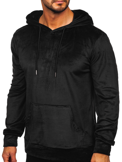 Homme Velour sweat-shirt à capuche Noir Bolf 8B1170