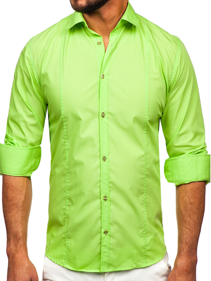 Homme Chemise élégante à manche longue Céladon Bolf 6944