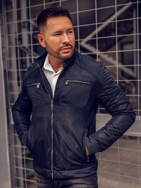 Blouson de transition pour homme bleu foncé Bolf 1702A