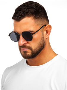 Lunettes de soleil aviateur noires 7010