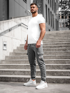 Pantalon jogger cargo pour homme anthracite Bolf JX5061A