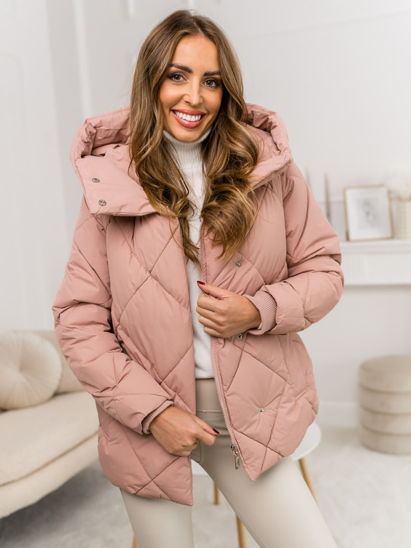 Femme Blouson d'hiver matelassée à capuche Rose Bolf 5M3175