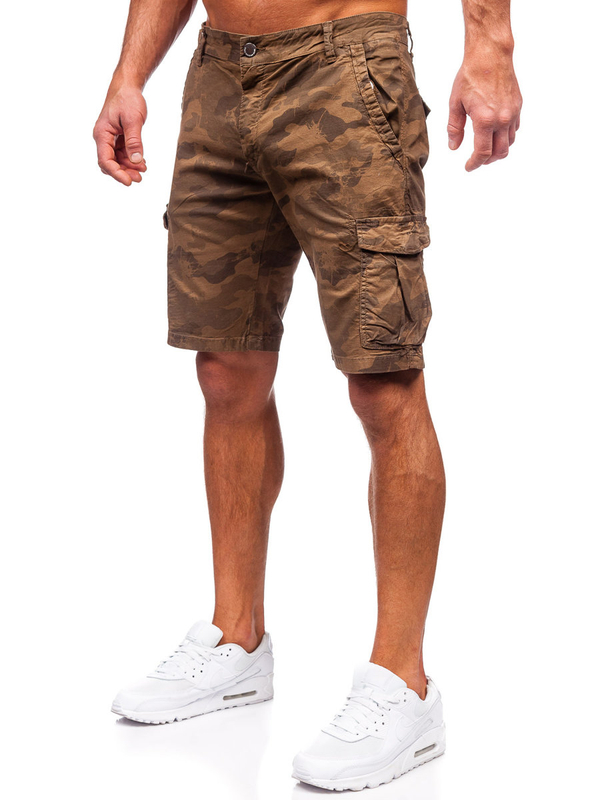 Short cargo en tissu camo pour homme marron Bolf ZK8806