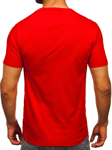 Homme T-shirt imprimé en coton Rouge Bolf 5064