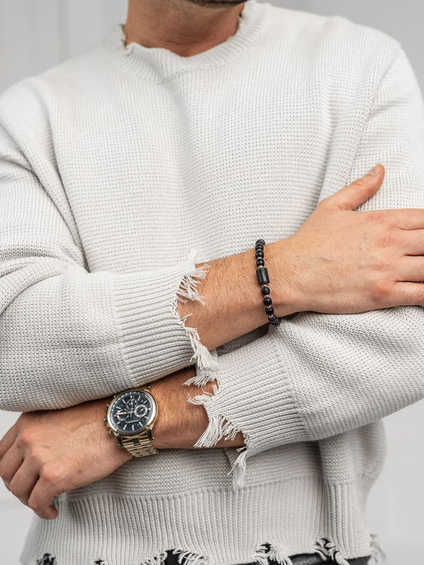 Homme Bracelet tressé Noir Bolf TT4924