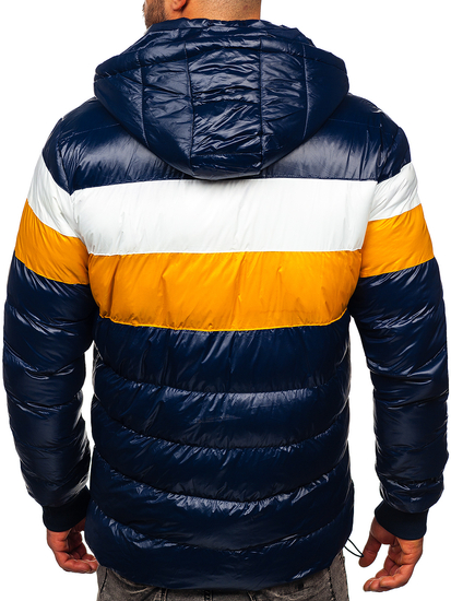 Blouson d'hiver matelassé pour homme bleu foncé Bolf 6592
