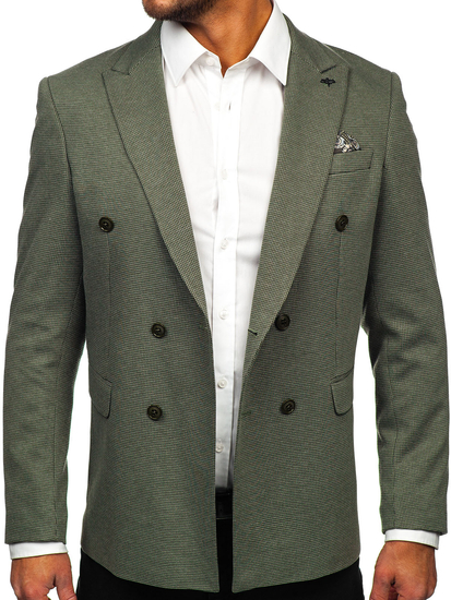 Homme Veste élégante à double boutonnage Vert Bolf 005
