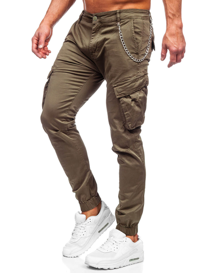 Homme Pantalon jogger cargo Khaki Bolf SK850