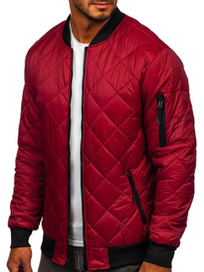 Blouson bomber de transition matelassé pour homme bordeaux Bolf MY-01A