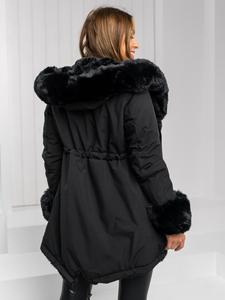 Femme Parka d'hiver avec capuche Noir Bolf 11Z8085