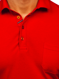 Homme Polo en coton à manches longues Rouge Bolf 5120