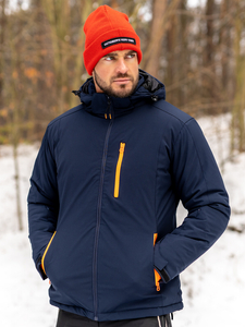 Blouson d'hiver sportif pour homme bleu foncé Bolf HH011