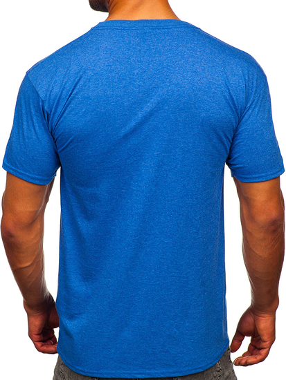 Homme T-shirt basic Bleu Bolf B10