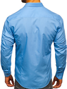 Chemise élégante bleu clair à manches longues pour homme Bolf 1703