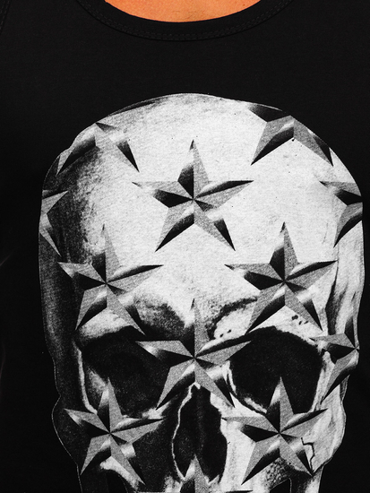 Tank top de boxeur noir avec imprimé Bolf 14831