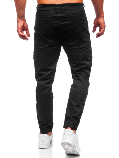 Homme Pantalon jogger cargo Noir Bolf S201