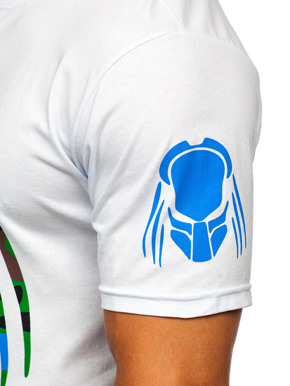 T-shirt blanc en coton imprimé pour homme Bolf 192379-1