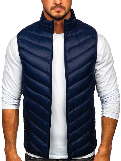 Gilet matelassé pour homme bleu foncé Bolf 13073