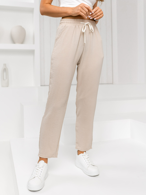 Femme Pantalons textiles Beige Bolf W7920