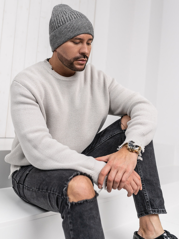 Homme Bonnet d'hiver Gris Bolf 387070