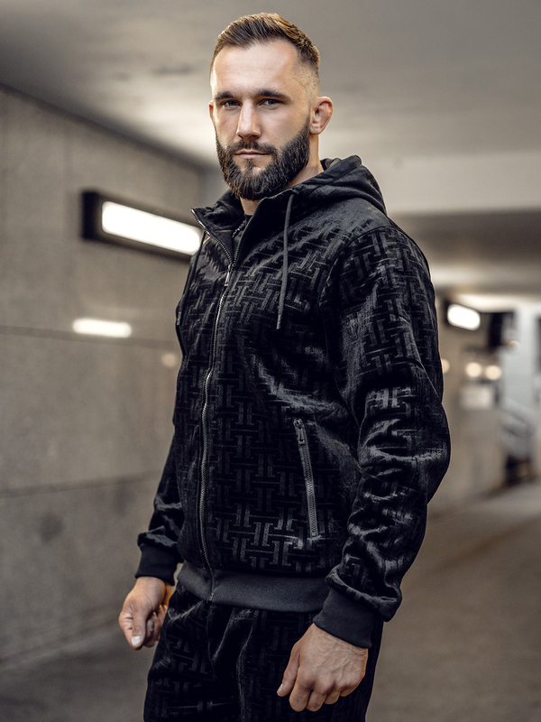 Homme Survêtement en velours Noir Bolf 3B113A