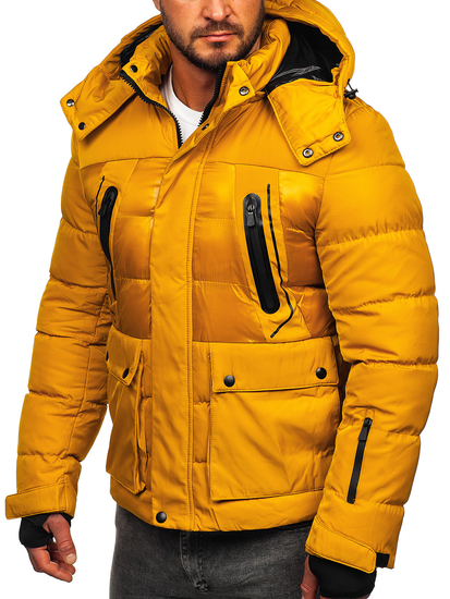 Blouson d'hiver matelassé pour homme camel Bolf 99527