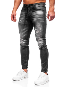 Pantalon en jean slim fit pour homme noir Bolf MP005N