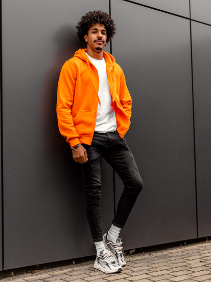 Sweat-shirt à capuche pour homme orange Bolf 2008A