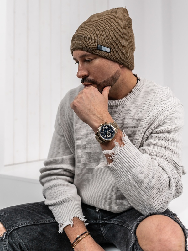 Homme Bonnet d'hiver chaud Marron Bolf 386008